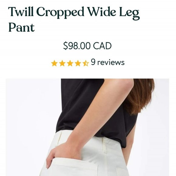 tentree - Twill Cropped Wide Leg Pant s6 - Picture 5 of 6